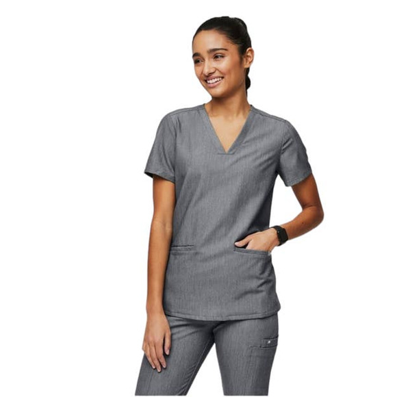 Figs Technical Collection Gray Scrub Top - Picture 1 of 8